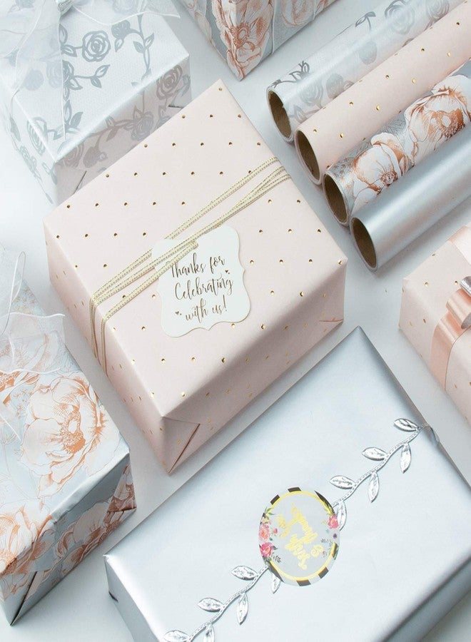 WRAPAHOLIC Wrapping Paper Roll - Elegant Floral and Lace Printed for Wedding, Birthday, Holiday, Party, Baby Shower - 4 Rolls - 30 Inch X 120 Inch Per Roll - Image 2